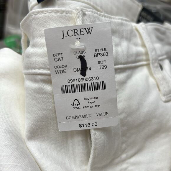J. Crew Factory BP363 Tall Mid-rise Flare Crop signature stretch white jeans 29 - Picture 8 of 12